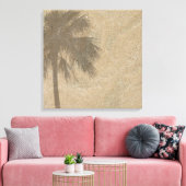 Palm Tree Shadow on Beach Sand Background - Palmen Leinwanddruck (Insitu (Wohnzimmer))