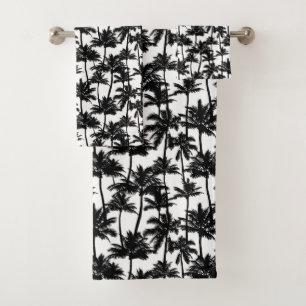 Palm Tree Shadow Pattern Badhandtuch Set