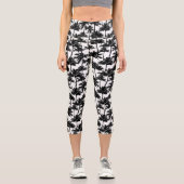 Palm Tree Shadow Pattern Capri Leggings (Vorderseite)