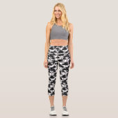 Palm Tree Shadow Pattern Capri Leggings (Vorderseite)