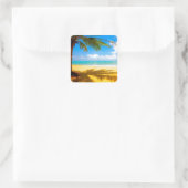 Palm Tree Shadows Quadratischer Aufkleber (Tasche)