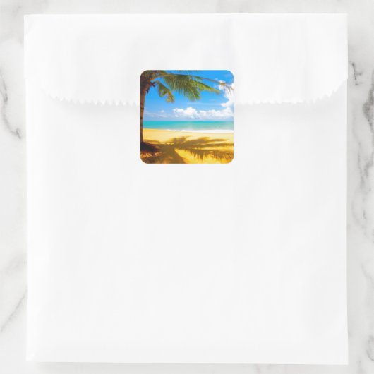 Palm Tree Shadows Quadratischer Aufkleber (Tasche)