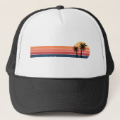 Palm Tree Shirt - Retro Style Tropical Beach Truckerkappe (Vorderseite)