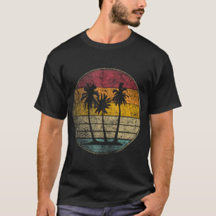Palm Tree Shirt Tropical Beach Vintag Retro Stil