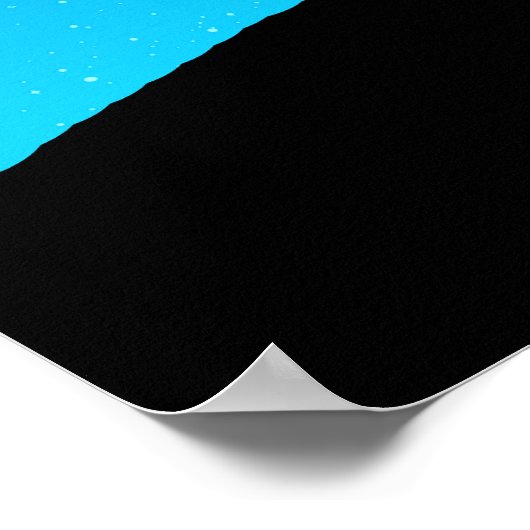 Palm Tree Silhouette auf Abend Blau mit Sternen Poster (Ecke)