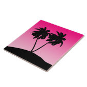 Palm Tree Silhouette auf Morgenrot Fliese (Seite)
