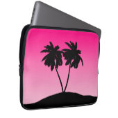 Palm Tree Silhouette auf Morgenrot Laptopschutzhülle (Vorne Rechts)