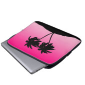 Palm Tree Silhouette auf Morgenrot Laptopschutzhülle (Vorne Knopf)