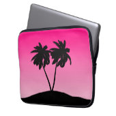 Palm Tree Silhouette auf Morgenrot Laptopschutzhülle (Vorderseite Links)