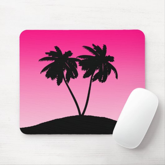 Palm Tree Silhouette auf Morgenrot Mousepad (Mit Mouse)