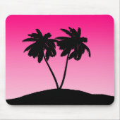 Palm Tree Silhouette auf Morgenrot Mousepad (Vorne)