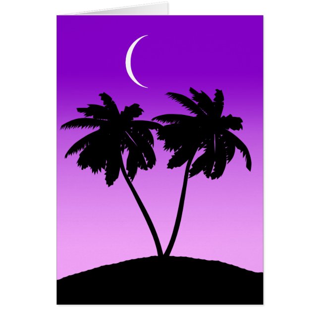 Palm Tree Silhouette auf Twilight Lila (Vorne)