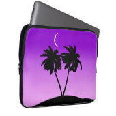 Palm Tree Silhouette auf Twilight Lila Laptopschutzhülle (Vorne Rechts)