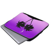 Palm Tree Silhouette auf Twilight Lila Laptopschutzhülle (Vorne Knopf)