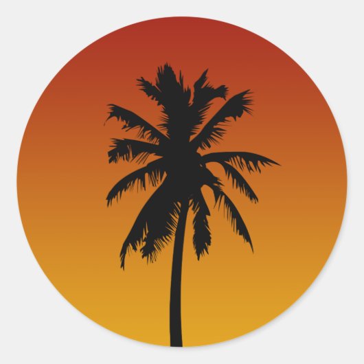Palm Tree Silhouette Beach Party Stickers (Vorderseite)