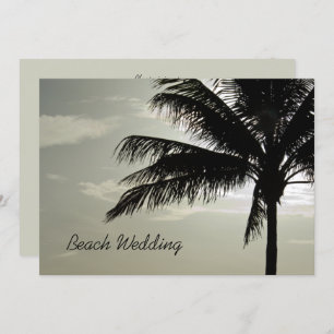 Palm Tree Silhouette Beach Wedding Einladung