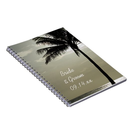 Palm Tree Silhouette Beach Wedding Notizblock (Rechte Seite)