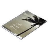Palm Tree Silhouette Beach Wedding Notizblock (Linke Seite)