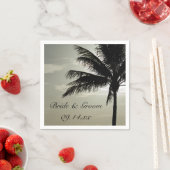 Palm Tree Silhouette Beach Wedding Serviette (Beispiel)