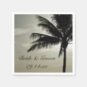 Palm Tree Silhouette Beach Wedding Serviette (Vorderseite)