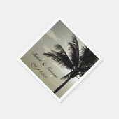Palm Tree Silhouette Beach Wedding Serviette (Ecke)