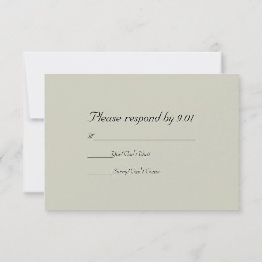 Palm Tree Silhouette Beach Wedding UAWG Response RSVP Karte (Rückseite)