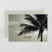 Palm Tree Silhouette Beach Wedding UAWG Response RSVP Karte (Vorne/Hinten)