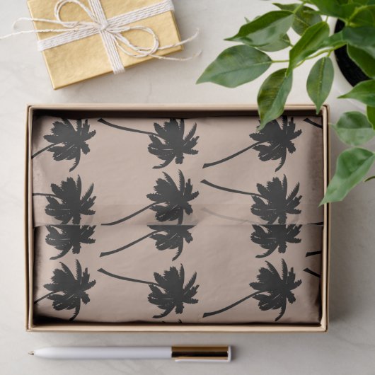 Palm Tree Silhouette - benutzerdefinierter Farbhin Seidenpapier (Geschenk)