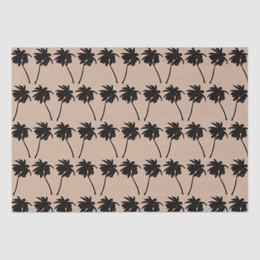 Palm Tree Silhouette - benutzerdefinierter Farbhin Seidenpapier (Vorderseite)