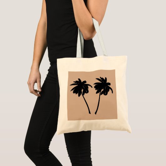 Palm Tree Silhouette - benutzerdefinierter Farbhin Tragetasche (Vorderseite (Produkt))