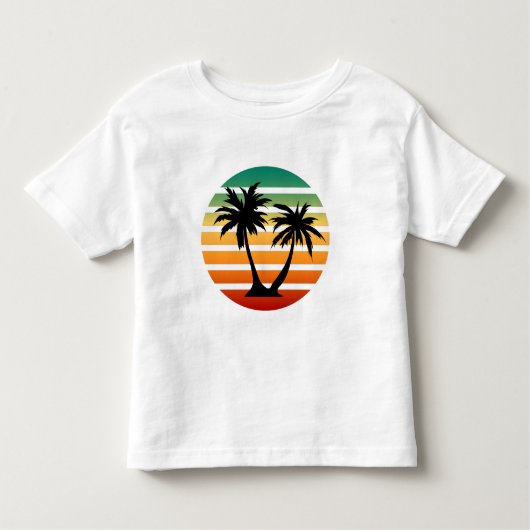 Palm Tree Silhouette Fine Kleinkind T-shirt (Vorderseite)