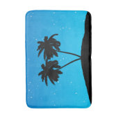 Palm Tree Silhouette gegen Abend Blue Badematte (Vorderseite Vertikal)