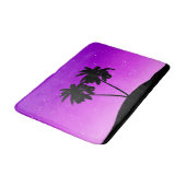 Palm Tree Silhouette gegen Twilight Lila Badematte (Schrägansicht)