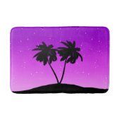 Palm Tree Silhouette gegen Twilight Lila Badematte (Vorderseite)