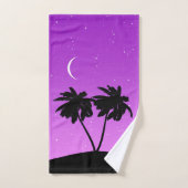Palm Tree Silhouette gegen Twilight Lila Badhandtuch Set (Handtuch)