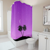 Palm Tree Silhouette gegen Twilight Lila Duschvorhang (Beispiel)