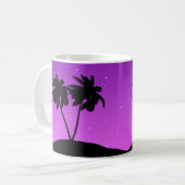 Palm Tree Silhouette gegen Twilight Lila Kaffeetasse (Vorderseite Links)