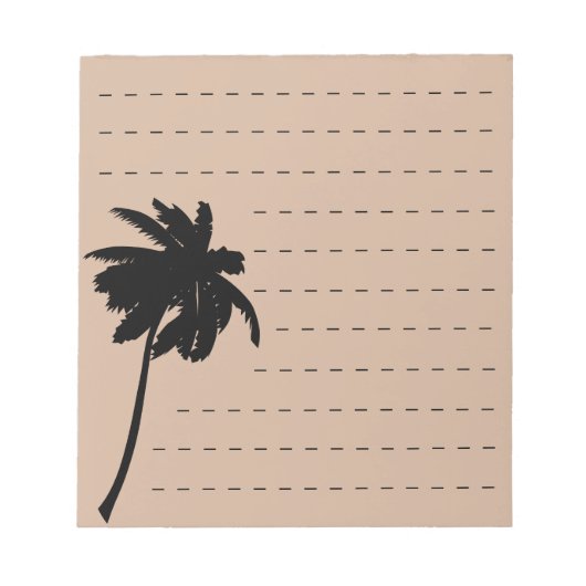 Palm Tree Silhouette mit benutzerdefinierter Farbb Notizblock (Vorderseite)