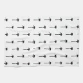 Palm Tree Silhouette Muster Küstenreise Chic Geschirrtuch (Horizontal)