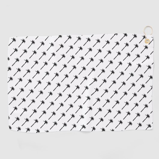 Palm Tree Silhouette Muster Küstenreise Chic Golfhandtuch (Horizontal)