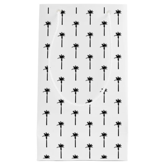 Palm Tree Silhouette Muster Küstenreise Chic Kleine Geschenktüte (Vorderseite)