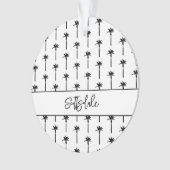 Palm Tree Silhouette Muster Lage Küstenschik Ornament (Vorderseite)