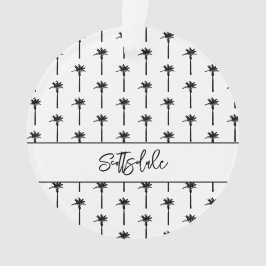 Palm Tree Silhouette Muster Lage Küstenschik Ornament (Vorderseite)