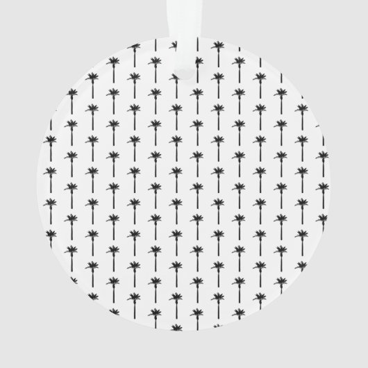 Palm Tree Silhouette Muster Lage Küstenschik Ornament (Rückseite)
