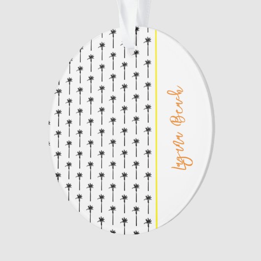 Palm Tree Silhouette Muster Lage Küstenschik Ornament (Vorderseite)