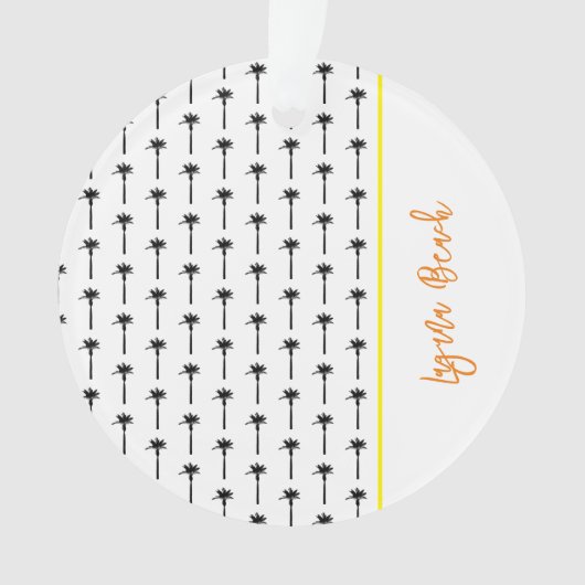 Palm Tree Silhouette Muster Lage Küstenschik Ornament (Vorderseite)