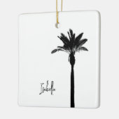 Palm Tree Silhouette NAME Travel Beach Coastal Keramikornament (Links)