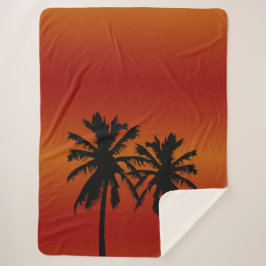 Palm Tree Silhouette Orange Sunset Sherpadecke