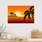 Palm Tree Silhouette Poster (Küche)