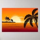 Palm Tree Silhouette Poster (Vorne)